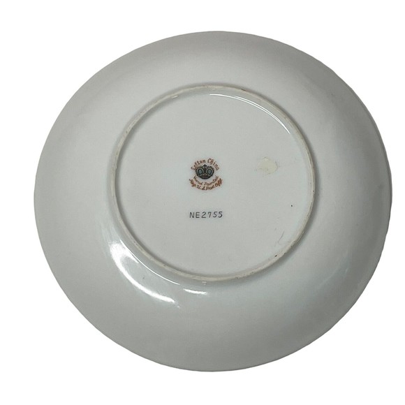 Lefton China Footed Tea Cups Saucer #2755 Gold Gilt 1950's Roses Mint Green - Picture 3 of 10